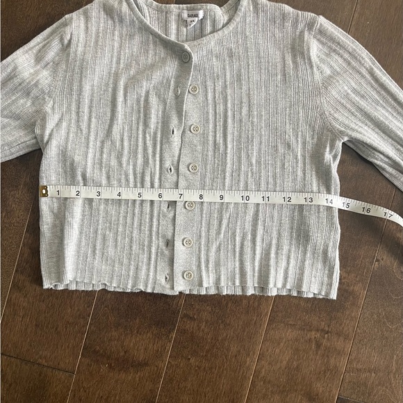 Women’s GARAGE Light Gray Ribbed Cardigan - Picture 5 of 5